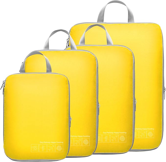 Cambond Compression Packing Cubes for Travel - Lightweight Expandable Travel Bags Luggage Organizers Travel Essentials Compression Cubes for Travel Space Saver for Carry on Suitcases Organizer