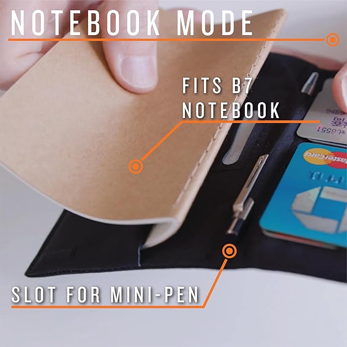 SlimFold Minimalist Passport Holder - Ultra-Thin Wallet Design with AirTag Slot, RFID Blocking - Holds 2 Passports with Magnet Closure for Secure Travel - Made in USA (Black w/Black Stitching)