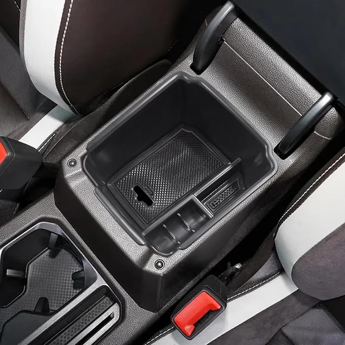 HGWEI Center Console Organizer Compatible with VW Tiguan 2018 2019 2020 2021 2022 2023 2024 And Volkswagen Taos 2022-2025, ABS Insert Tray Armrest Storage Box Interior Accessories, Black