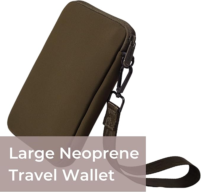 POPUPS Passport Travel Wallet for Women - Large Multiple Document Organizer and Holder with Wristlet - Safari Green