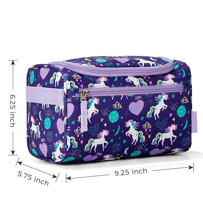 Choco Mocha Kids Toiletry Bag for Girls, Travel Hanging Waterproof Cute Toiletry Bag for Teens Girls Christmas Gifts, Purple