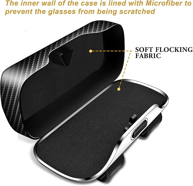 Sunglass Holder for Car Visor Clip, Car Accessories Visor Glasses Holder, Vehicle Visor Accessories Sunglass Holder, Car Sunglass Holder Suitable for Truck and Sedan (carbon fiber pattern)