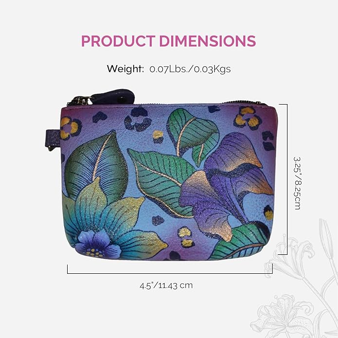 Anna by Anuschka Women's Hand Painted Leather Coin Pouch Purse