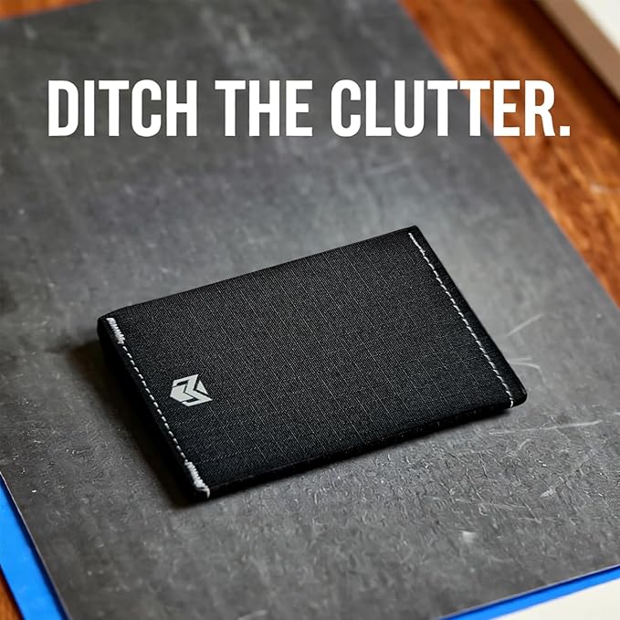 Minimalist RFID Blocking Slim Wallet for Men – Waterproof Microfiber Front Pocket Bifold Card Holder – Holds 10 Cards & Cash (Arctic Edition)