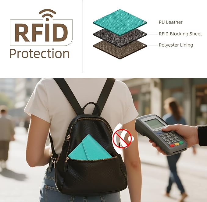 ZOPPEN Mulit-purpose Rfid Blocking Passport Holder Travel Wallet (Ver.4) Passport and Vaccine Card Holder ComboTri-fold Document Organizer Travel Essentials