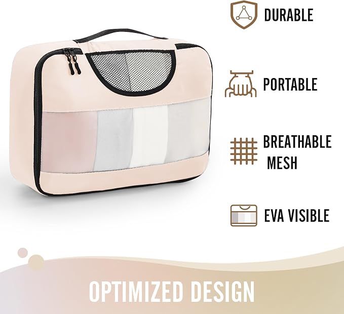 Veken 8 Set Packing Cubes for Travel Essentials, Suitcase Organizer Bags in 4 Sizes, Carry-On Luggage Accessories with Laundry Bag, Airplane Must Have, Gifts for Women Men