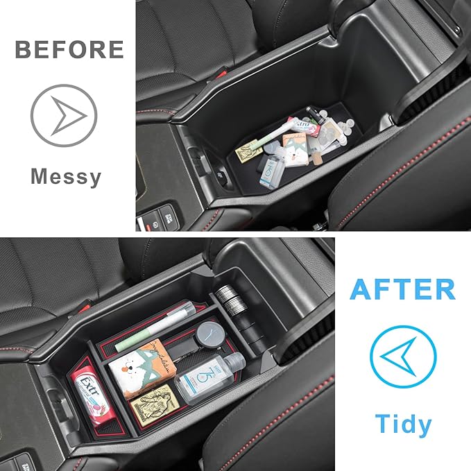 PIMCAR Compatible with 2023-2026 Honda Accord LX EX Sport EX-L Sport-L Touring Hybrid Center Console Organizer ABS Plastic Material 11th Gen Accord Armrest Box Insert Tray Pallet Accessories -Red