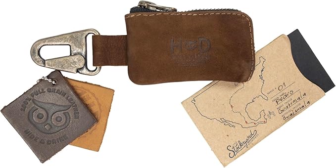 Hide & Drink, Rustic Leather Car Key Holder, Headphone & Charging Cables, Memory Cards, Flash Drives, Lighters, Cash Zipper Case with Clasp, Handmade :: Swayze Suede