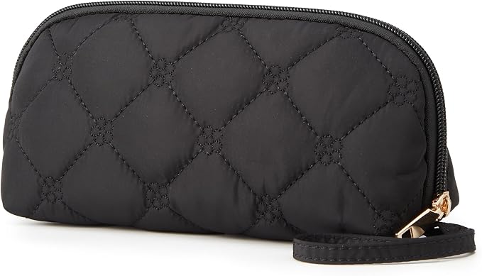 YTL Travel Makeup Bag, Puffer Cosmetic Bag for Women, Waterproof Puffy Padded Make Up Bags, Flat Open Portable Organizer Case Toiletry Bag Pouch Purse for Skincare, Brushes & Travel Essentials