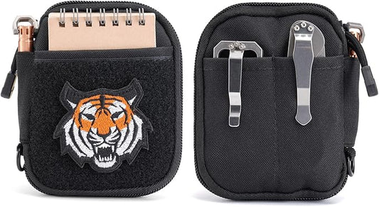 Sayram EDC Pouch, Pocket Organizer, Mighty Pouch for Men, EDC Bags with Patches, Small Tool Pouch with D-Ring