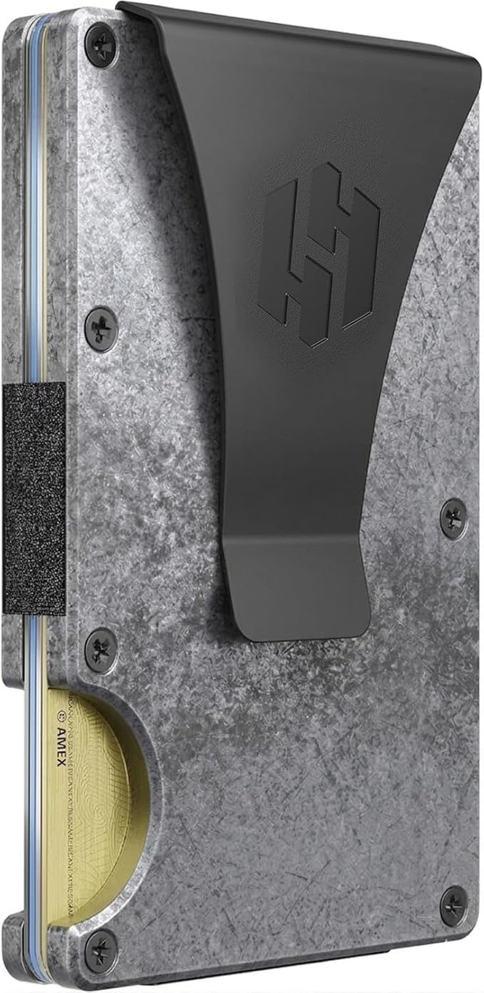 Hayvenhurst Wallet for Men - Slim RFID Blocking Metal Wallet with Money Clip, Minimalist Front Pocket Credit Card Holder, Small Mens Wallet