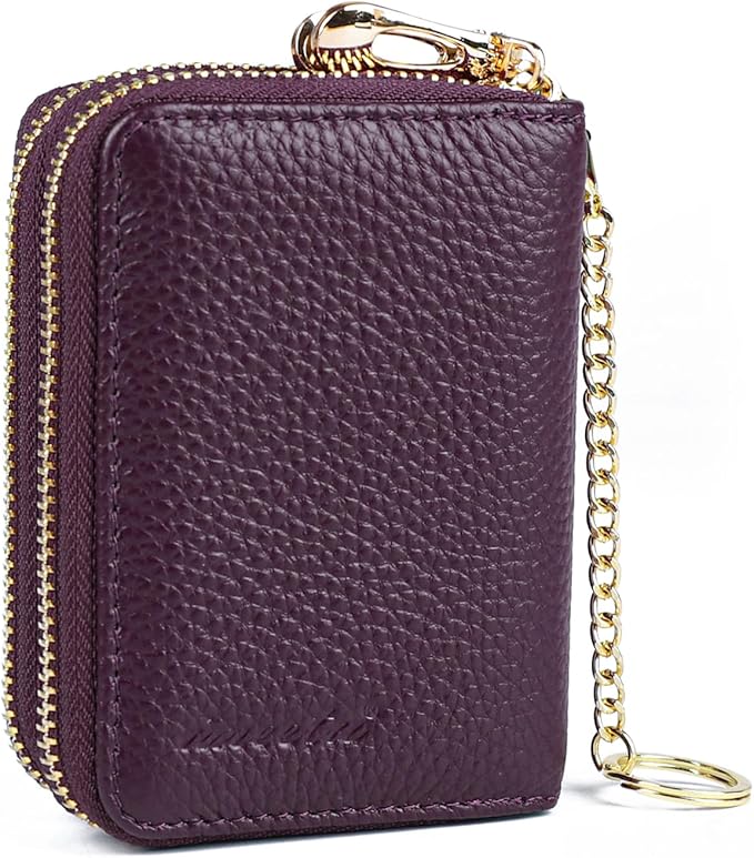 imeetu Rfid Credit Card Holder,Genuine Leather Businese Card Case,Rfid Blocking Wallet for Women & Men