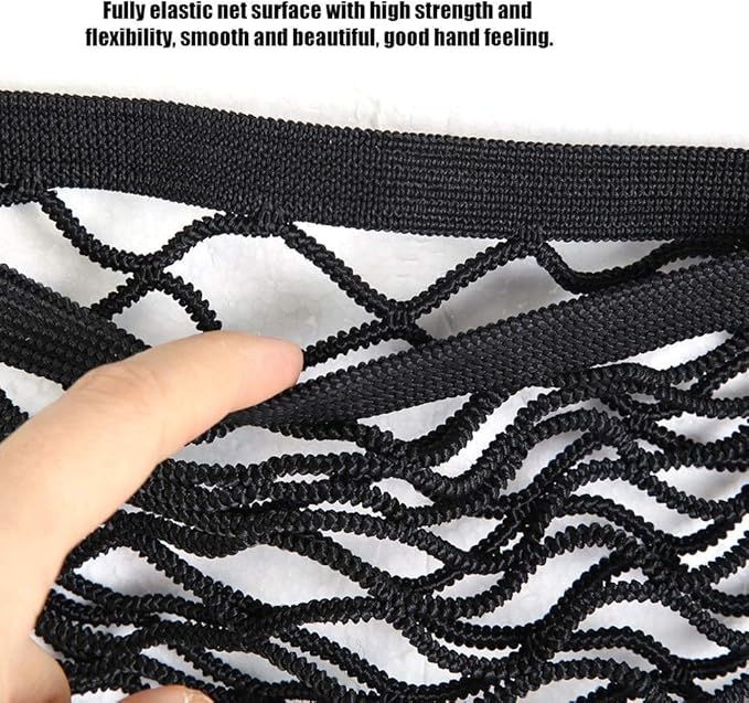 for Universal Elastic mesh net Trunk Bag Car Elastic Netting Carrier Car Trunk Side Cargo Luggage Elastic Storage Net Mesh Pocket Organizer(45 * 25cm)