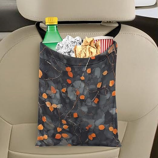 Leaf Camouflage Car Trash Bag,Reusable Car Trash Can,Multi-Function Hanging Garbage Can,Small Car Door Organizer, Car Trash Can Front Seat,Car Seat Back Storage Box