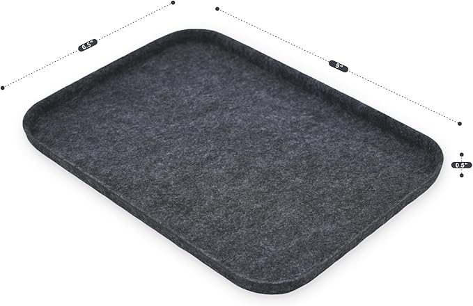 Welaxy Felt tray Lid for Storage Bins Drawer Organizer bin cap of box for junk stuff stationery makeup jewelry closet bathroom minimalist lifestyle (Charcoal Lid, S)