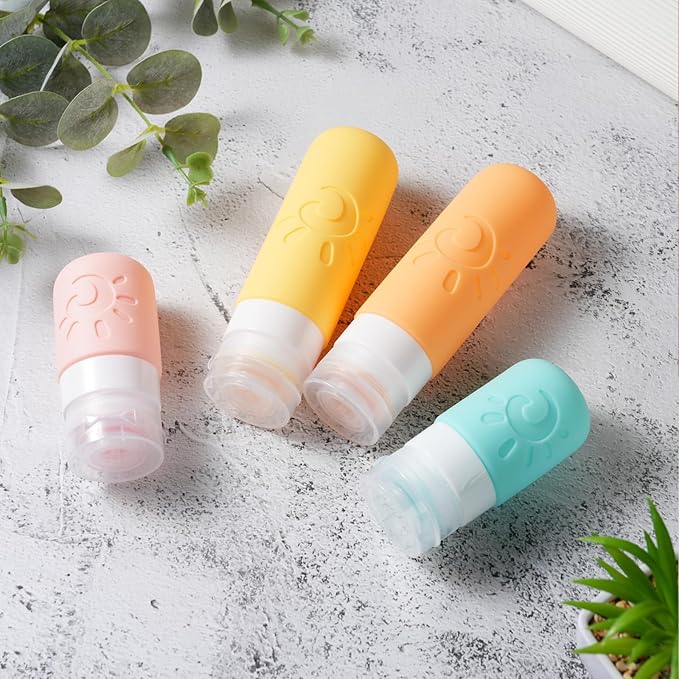 Zafit 18 Pack travel Bottles for Toiletries, TSA Approved Silicone Travel Containers Leak Proof Refillable Travel Accessories for Shampoo Conditioner Lotion Body Wash(Multicolored E)