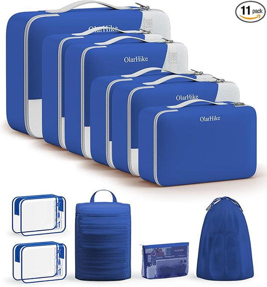 OlarHike 11 Set Packing Cubes for Travel, Gifts for Women Mom,Anti-Tearing Suitcase Organizer with Over 1000 pcs Mesh Holes,Vacation Essentials & Accessories for Cruise Ship