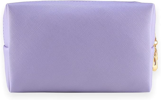 Small Makeup Bag Portable Cosmetic Bag for Women Makeup Pouch Waterproof Toiletry Bag for Travel (Bright purple, Normal)