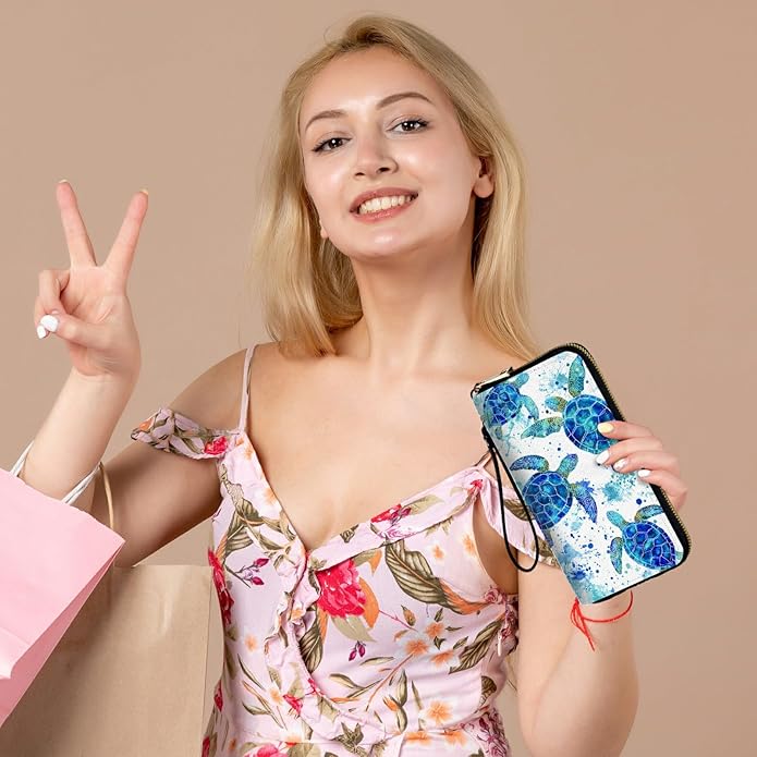 Wristlet Wallet for Women, RFID Blocking Phone Wallet, Large Capacity Zip Around Clutch, Fits iPhone 15 Pro Max, Travel Organizer Purse