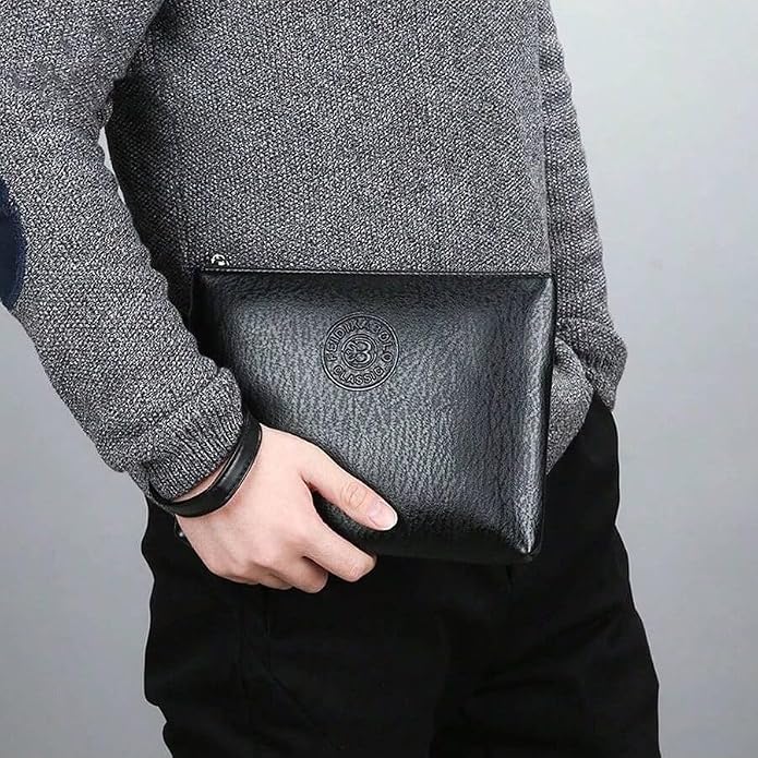Mens Clutch Bag Man Purse Handbag 9.5-11 inches Large Hand Bag Big Clutch Wallet