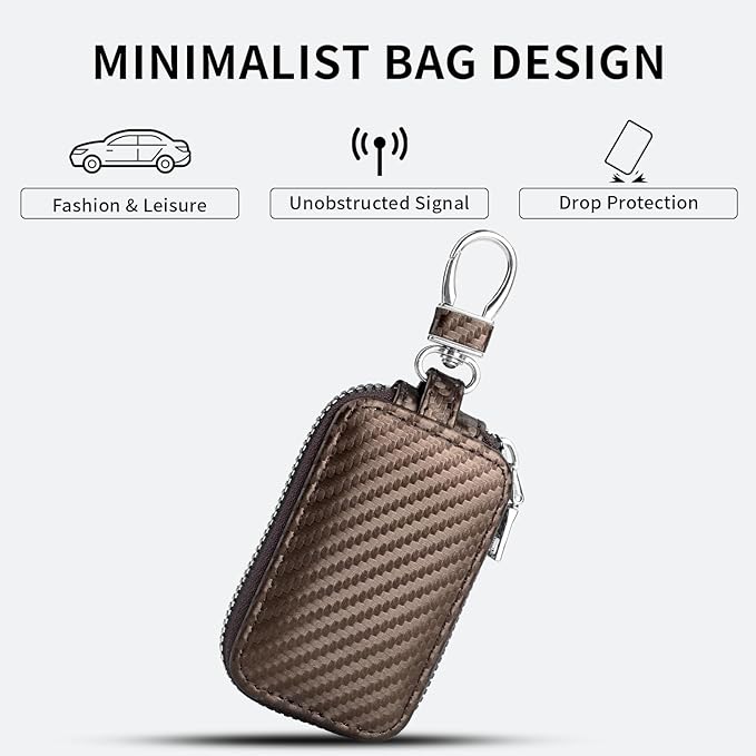vvag Premium Car Key Fob Case Genuine Leather Car Smart Key fob Holder Car Remote Keychain Bag Universal