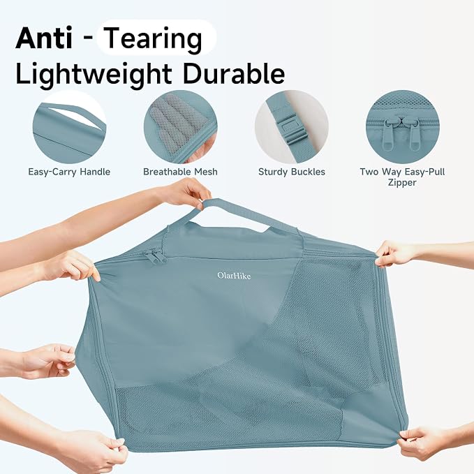 9 Set Packing Cubes for Travel, Gifts for Women Mom,Anti-Tearing Suitcase Organizer,OlarHike Vacation Essentials & Accessories for Cruise Ship