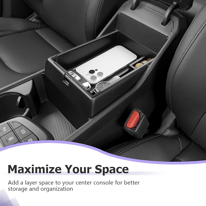 LUWU 2025 2026 S portage Center Console Organizer for 2023 2024 2025 2026 Kia S portage Accessories Armrest Console Storage Box Insert Tray [NOT for Manual Transmission] ABS Material White-trim