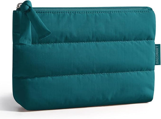 BAGSMART Small Puffy Water-Resist Makeup Bag for Women