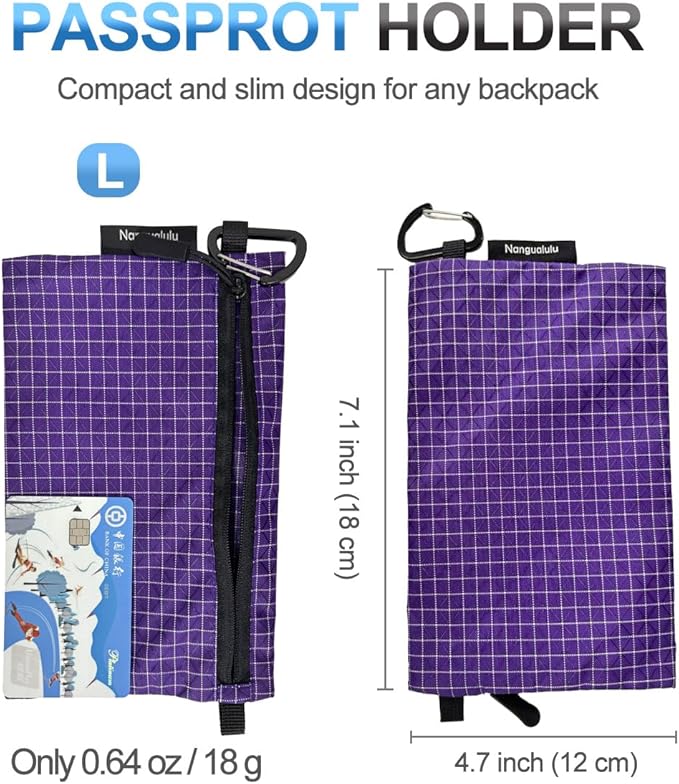Water-Resistant Passport Holder for Travel, Ultralight Passport Wallet with YKK Zipper, Travel Essentials Organizer for Women Men, Portable Money Pouch Case for Credit Cards, ID, Cash, Small Items