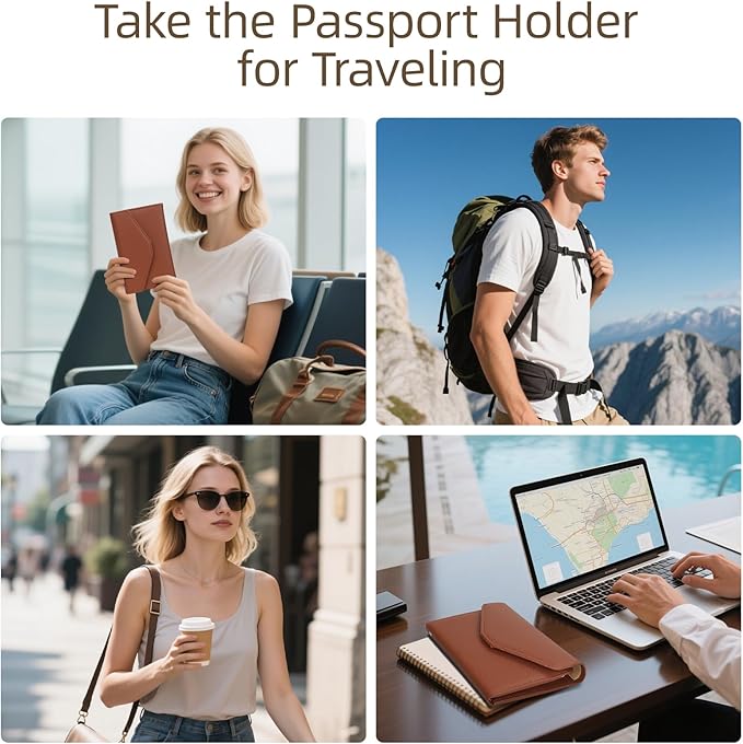 ZOPPEN Mulit-purpose Rfid Blocking Passport Holder Travel Wallet (Ver.4) Passport and Vaccine Card Holder ComboTri-fold Document Organizer Travel Essentials