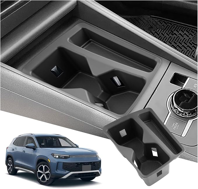 SXCY for 2025 2026 VW Tiguan Accessories Cup Holder Insert Silicone Cup Holder Limiter 2025 2026 Tiguan Drink Holder Adapter Non-Slip Drink Stopper Stabilizer