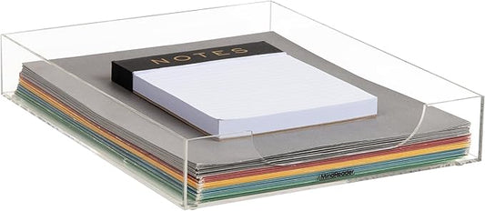 Mind Reader Paper Tray, Desktop Organizer, File Storage, Modern, Office, Acrylic, Clear