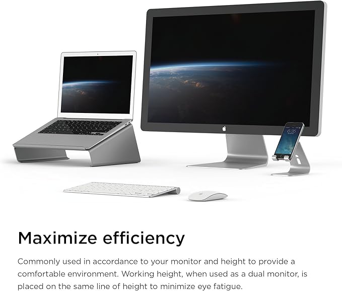 elago L4 Stand - [Desk Organization][Prevents Bad Posture][Natural Heat Sink] - for Laptop Computers (Dark Grey)