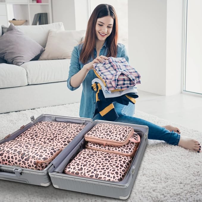 Cambond Compression Packing Cubes for Travel - Lightweight Expandable Travel Bags Luggage Organizers Travel Essentials Compression Cubes for Travel Space Saver for Carry on Suitcases Organizer