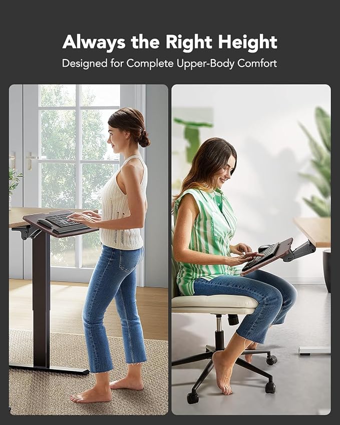 HUANUO Keyboard Tray Under Desk, 360 Adjustable Ergonomic Sliding Keyboard & Mouse Tray, Under Desk Keyboard Tray Slide Out, Keyboard Holder Under Desk for Typing in Home, Office Work, 25"W x 9.84"D