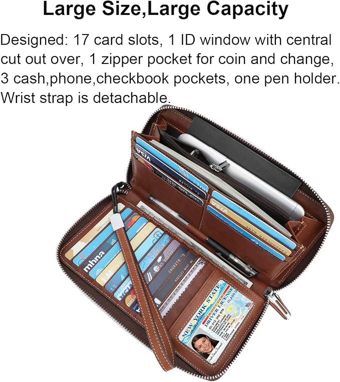 Lavemi Small Compact Women Wallet RFID Blocking Genuine Leather Bifold Purse with ID Windows