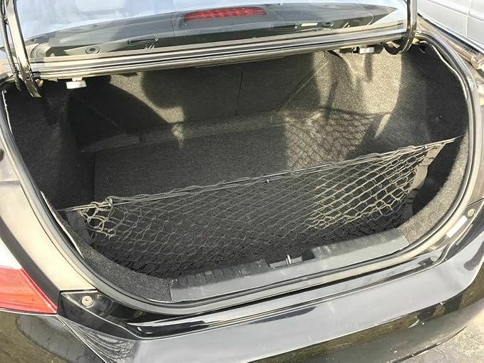 Rear Trunk Organizer Cargo Net for Honda Civic 2006-2011 – Envelope Style Cargo Net for Sedan - Premium Mesh Car Trunk Organizer Vehicle Carrier Storage – Compatible with Civic