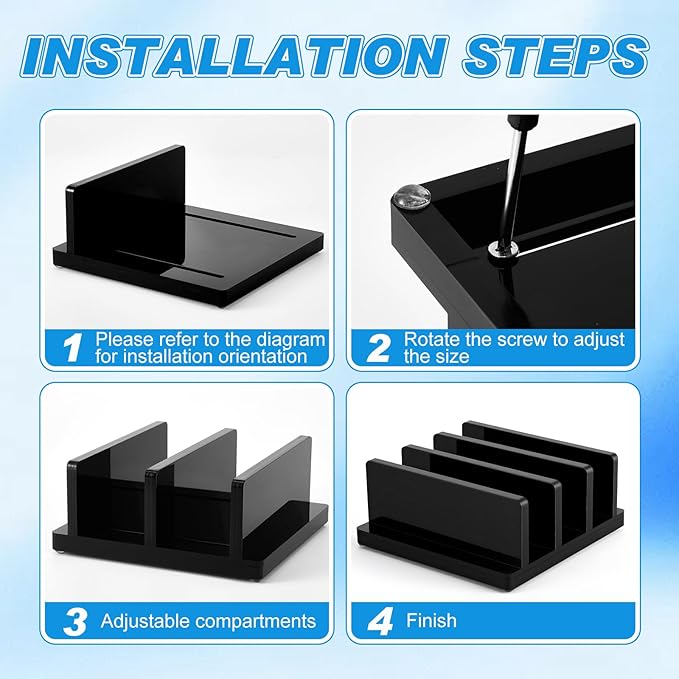 Chunful Adjustable Vertical Laptop Stand for Desk, Acrylic 3 Slot Laptop Holder Desktop, Invisible Desktop Notebook Dock for Notebook Computer, All Gaming Laptops up to 17''