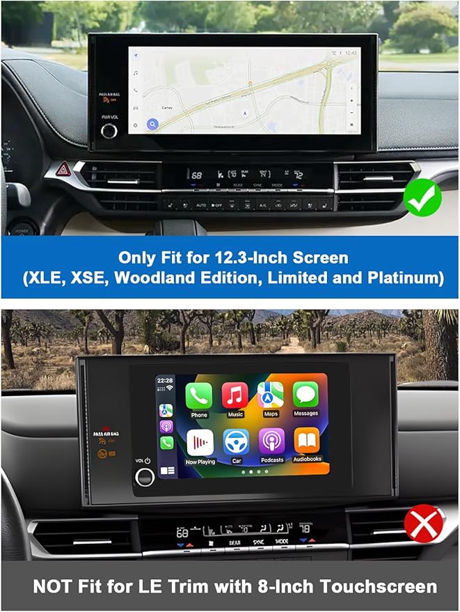 CDEFG Upgraded for 2025 2026 Toyota Sienna Dashboard Storage Tray, 12.3-Inch Behind-Screen Organizer for Toyota Sienna 2025 2026 Accessories Touchscreen Dash Organizer(Not for LE Trim 8-Inch)