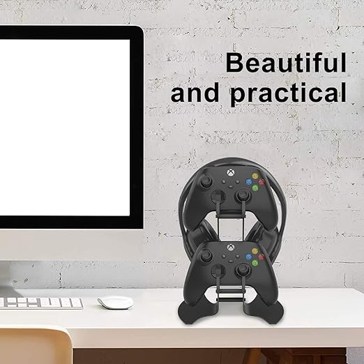 NBCP Controller Holder, Game Controller Rack Headset Stand for Xbox Series X S/Xbox one / PS5 / PS4 / NS/PC/Headset, Aluminum Metal Mount Universal Organizer for Video Game Accessories