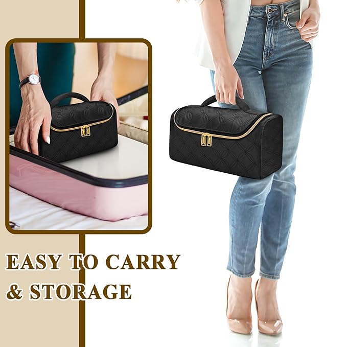 Mancro Travel Storage Case Organizer Compatible with Dyson Airwrap, Hair Dryer, 4 Curling Barrels, 2 Smoothing Brushes, Volumizing Brush, Lightweight Travel Carrying Case for Hair Curler Accessories