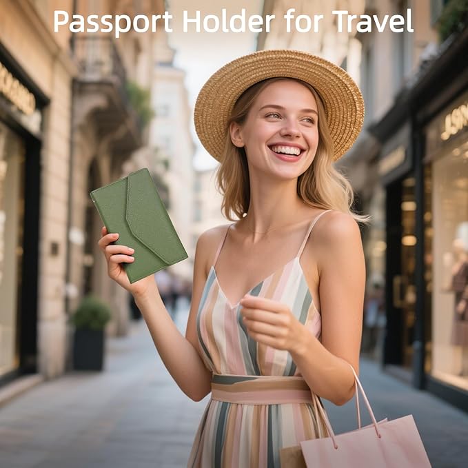 ZOPPEN Mulit-purpose Rfid Blocking Passport Holder Travel Wallet (Ver.4) Passport and Vaccine Card Holder ComboTri-fold Document Organizer Travel Essentials