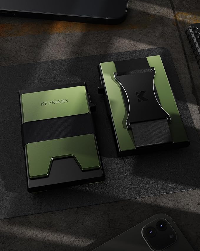 Metal Wallet for Men Minimalist Pop Up RFID Blocking Front Pocket Wallet Cash Strap for Men