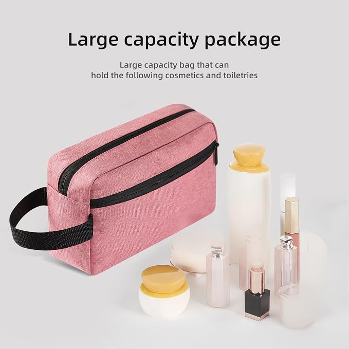 Icramsy Travel Toiletry bag Toiletry bag for women men Hanging Cosmetic bag Travel accessories for Women Men (Dusky pink)