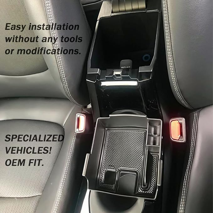 Center Console Organizer Compatible with Toyota Corolla Cross (XG10) 2022 2023 2024 2025 2026 and Corolla 2019-2026 E210, Maximize Space with Tray, Charging Port Coin Holder for Armrest Black