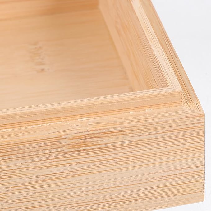 Wooden Desktop Organizer Storage Box with Lid Small Square Storage Bin for Sundries for Office and Home Desk Organization