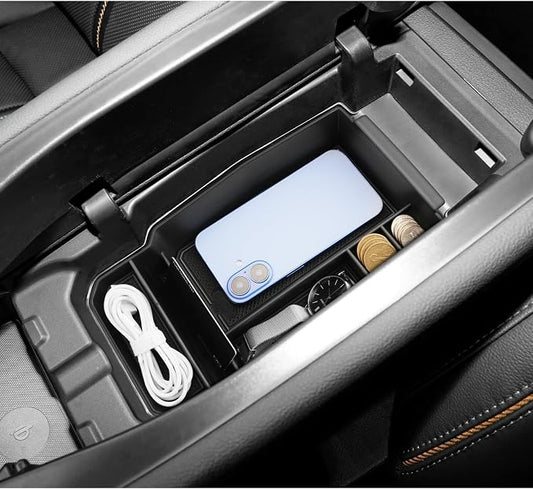 LUWU Mazda CX-5 2026 Center Console Organizer Compatible with 2026 Mazda CX5 Accessories Armrest Console Storage Box Insert Tray Mazda CX5 2026 Accessories ABS Material Black Coin Container