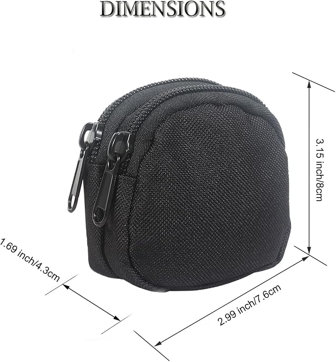 Outdoor EDC Pouch Admin Pouch mini Molle Pouches,Double Zipper EDC Pocket Organizer can be Worn on The Belt
