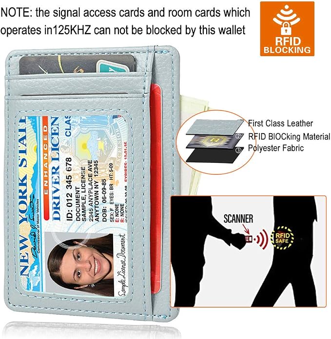 GH GOLD HORSE Slim RFID Blocking Card Holder Minimalist Leather Front Pocket Wallet for Women | Slim