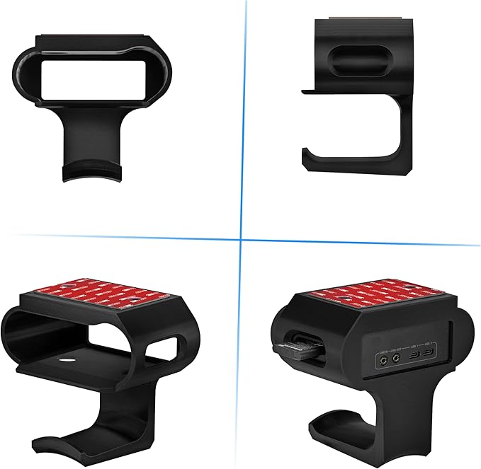 Under Desk Headphone Hanger Stand for Steelseries Arctis Nova Pro Wireless Headsets with Dock for the Wireless Base Station by Brainwavz (HPS02)